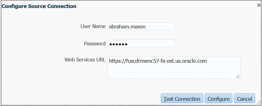 A imagem mostra a página Configurar Conexão de Origem.