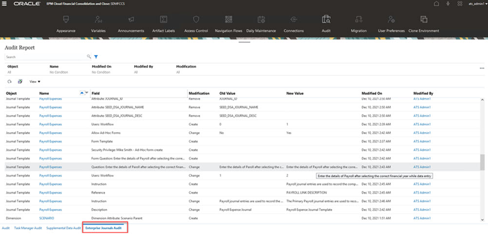 Auditoria do Enterprise Journal