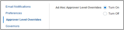 Substituição de Nível de Aprovador