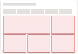 layout de dashboard com 5 painéis