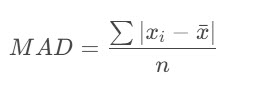 Cálculo com fórmula MAD (Desvio Médio Absoluto)