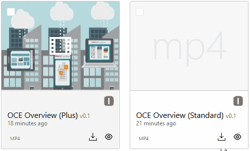 Video Plus และวิดีโอมาตรฐานจะอยู่ในวิวข้อมูลเคียงข้างกัน