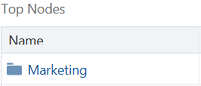 该节点集的顶级节点为 "Marketing"。