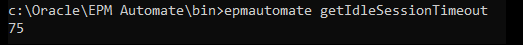 getIdleSessionTimeout 示例命令输出