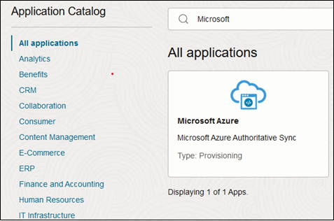 搜索并选择 Microsoft 应用程序的屏幕