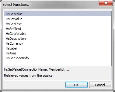 函数生成器，“选择函数”对话框，包含按本节所述选择的 HsGetValue