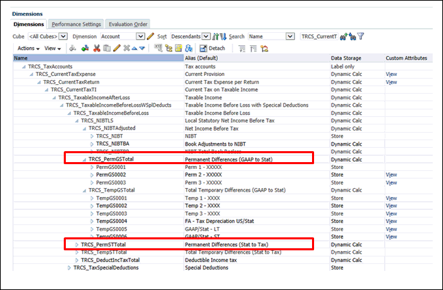 显示永久性差异类别的“维”屏幕。 显示永久性差异类别的“维”屏幕。