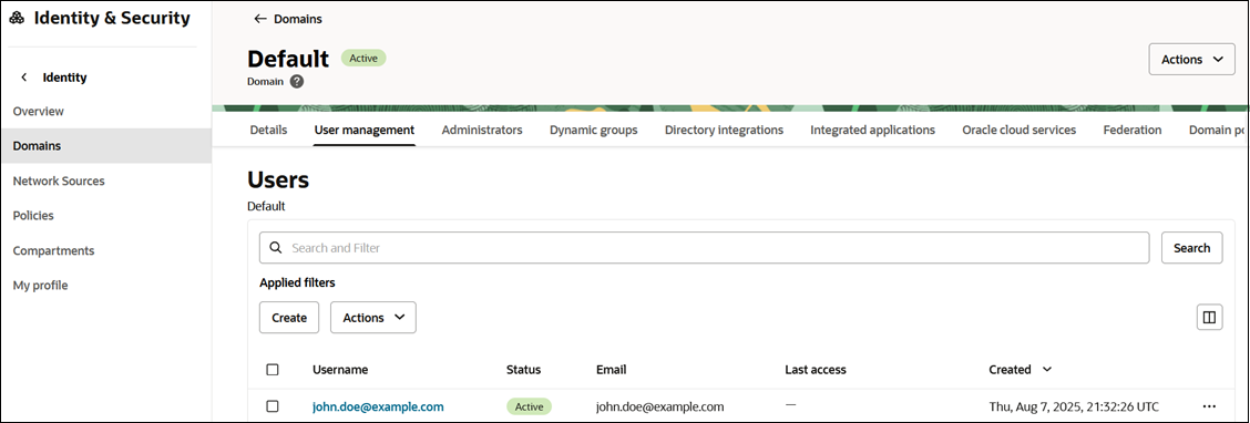 「使用者管理」頁籤