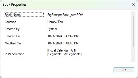 「位置」欄位顯示為 Library/Test 的「報表簿特性」對話方塊 「位置」欄位顯示為 Library/Test 的「報表簿特性」對話方塊