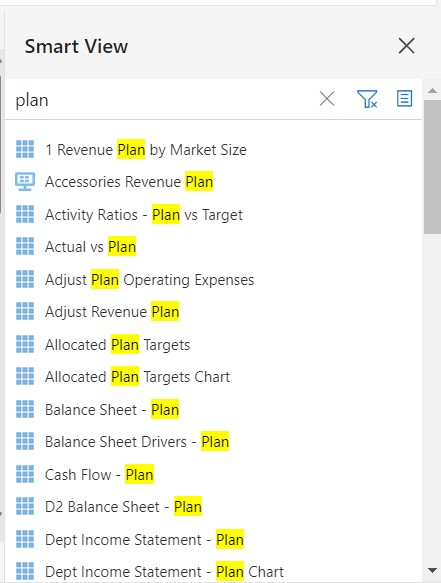 搜尋結果顯示其名稱中有 plan 的所有項目