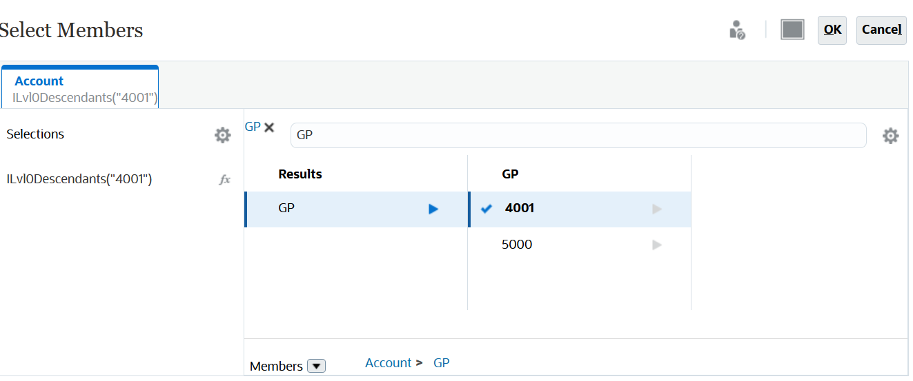 影像顯示「選取成員」頁面。