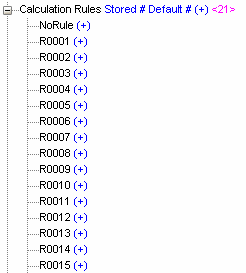 規則維度成員的清單：先是 NoRule，接著為 R0001、R0002 一直到 R1000。