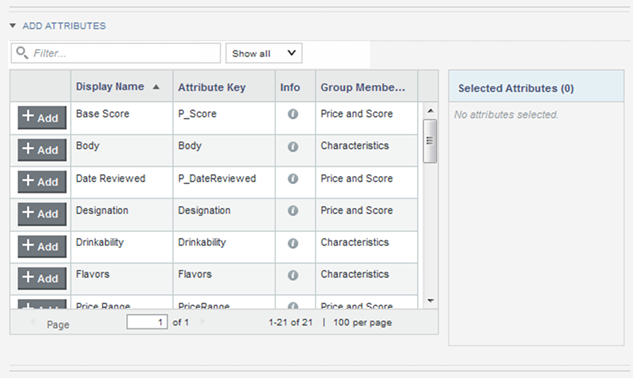 Attribute list for adding attributes to a manual group