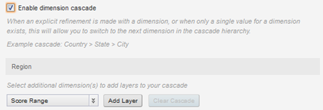 Initial display when dimension cascading is enabled