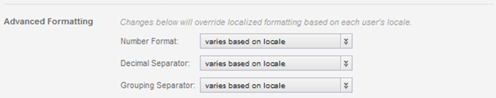 Advanced formatting fields for a numeric value