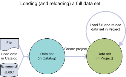 Shows a diagram of the data lifecycle that includes the load full step.