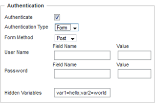 IFrame edit view with authentication fields for Form authentication