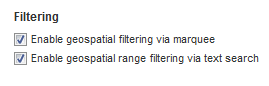 Filtering settings from the General Settings tab of the Map component