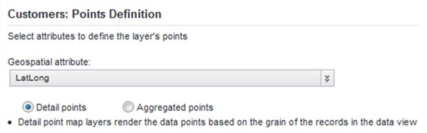 Points Definition tab for a detail points map