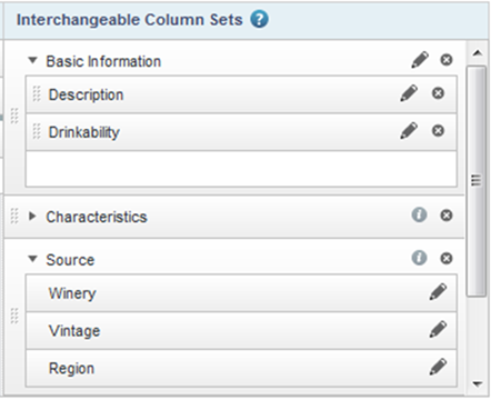 Interchangeable Column Sets list with manually created column sets