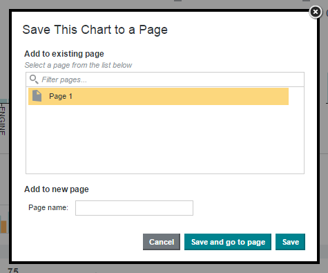 The Save this Chart to a Page dialog.