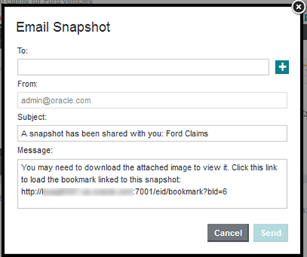 Initial view of the Email Snapshot dialog