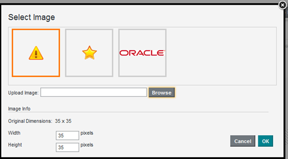 Image upload dialog for Web Content Display component