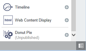 Shows the Add Component menu with a new addition for the Donut Pie visualization.