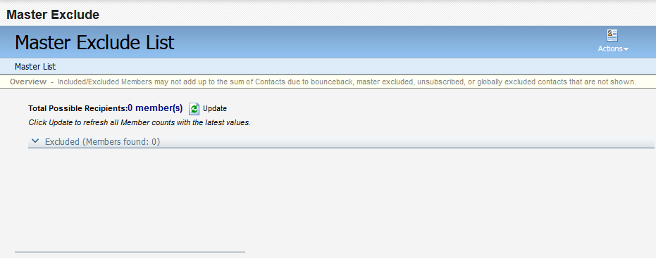 An image of the Master Exclude List.