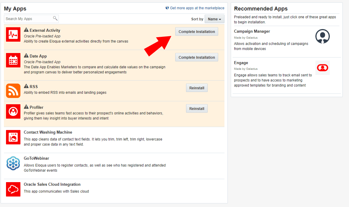 An image of the preloaded apps in My Apps