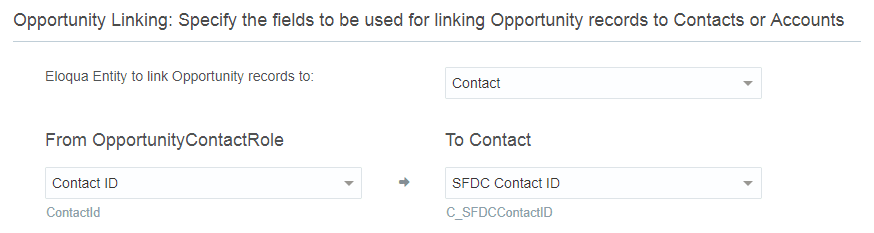 Image of the Create Import page showing the Opportunity Linking section