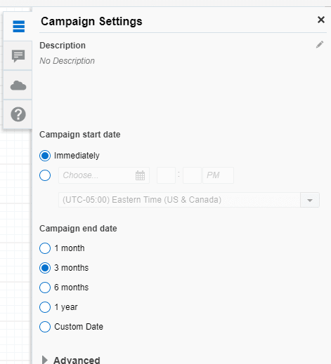 An image of the campaign settings pane