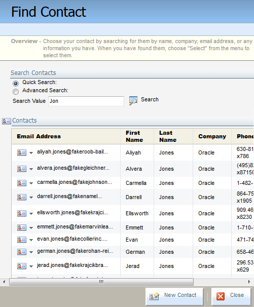 An image of the Quick Search feature.