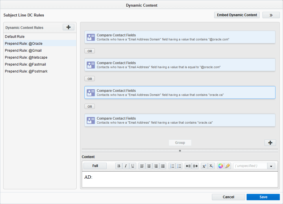 Dynamic content examples