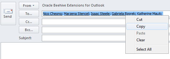 An image of a shortcut menu with Copy highlighted.