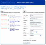 An image of a sample email with a registration form for multiple events.