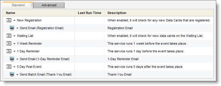 An image of the Standard tab.