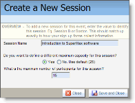 An image of the Create a New Session dialog box.