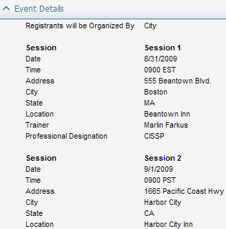 An image of the Event Details section.