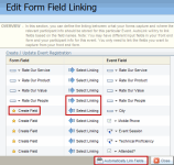 An image of the Create Field, Select Linking, and Automatically Link Fields options.