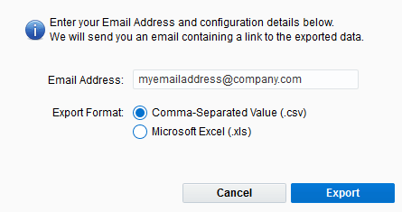 An image of the export window.