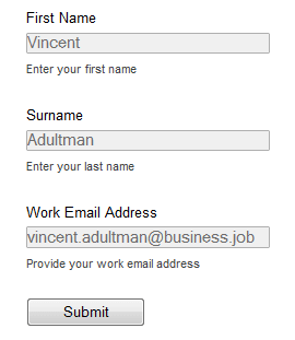 An image of a sample basic form.