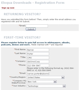 An image of a sample user registration form.