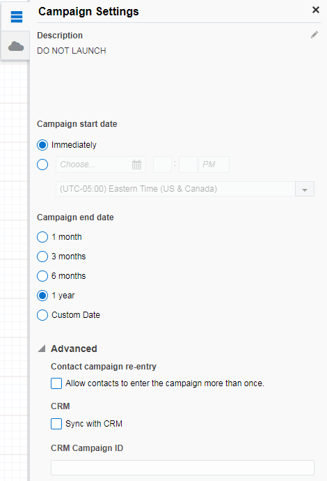 An image showing the final settings for our welcome campaign