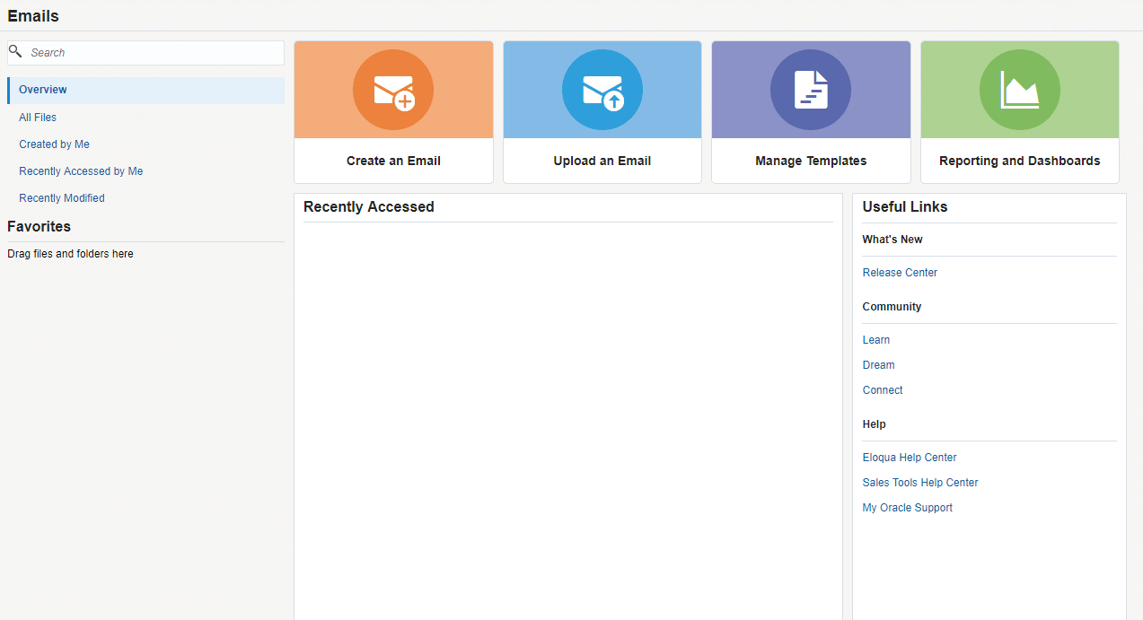 An image of the emails area.