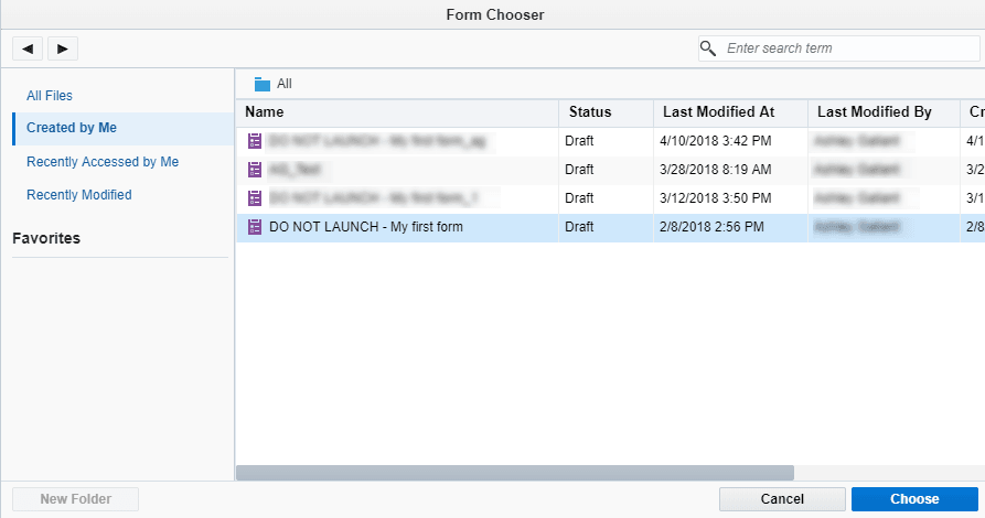 An image showing the search for the form