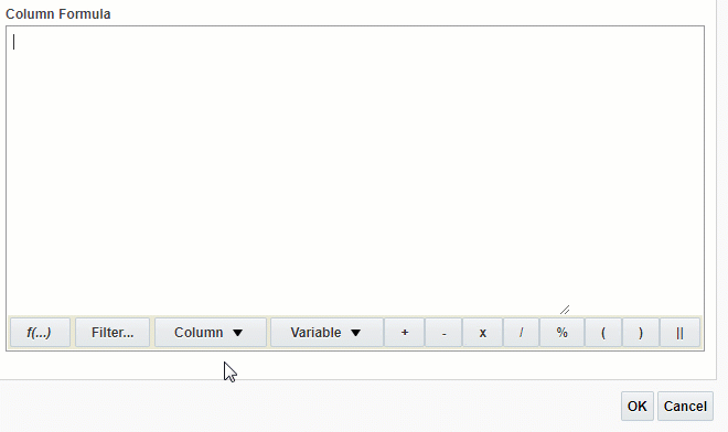 An animation showing an example of a custom formula