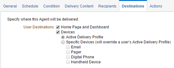 An image of the Destinations tab