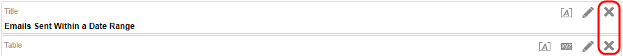 An image highlighting the remove buttons for the Title and Table views