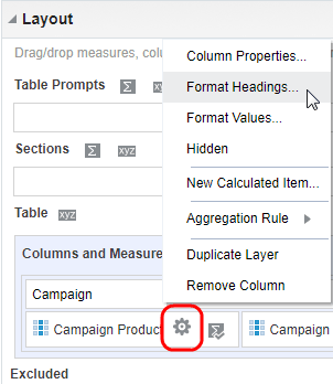 An image showing the Options menu with Format Headings selected